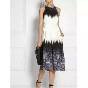 Tibi Silk Feather Ombré Midi Dress Sz 10 NWT